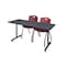 Kobe Rectangle Training Table, 66" W, 29" H, Laminate Top, Gray MKTRCT6624GY47BY - alternate 1